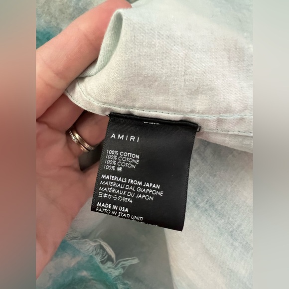 New AMIRI Men's Watercolor Plaid Button Down Shirt - Picture 10 of 11